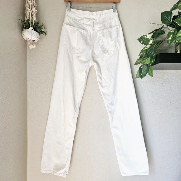 AGOLDE White 90's Denim Pants Ivory Size 27 Minimalist Quiet Luxery Relaxed Fit - Picture 8 of 14